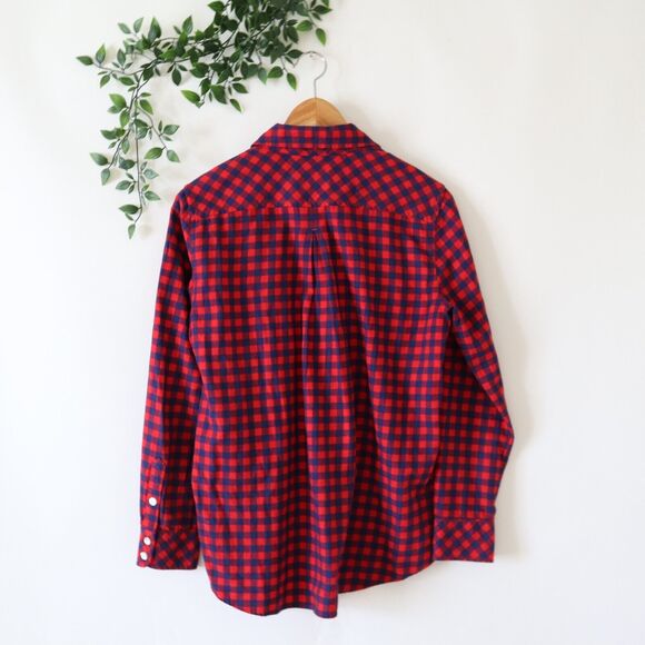 Vineyard Vines Flannel Blue & Red Check Long Sleeve Button Front Top Size 2 - Picture 3 of 4
